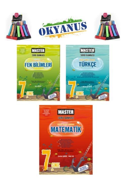 Güncel 7.Sınıf Master Matematik-Fen-Türkçe Soru Bankası Seti+Kalemlik