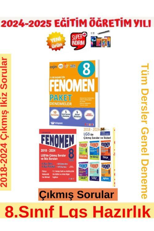 2025 8.sınıf Tüm Ders 18-24 Lgs De Çıkmış Ve Ikiz Soru Seti+Fenomen 8.Sınıf 10 Paket Deneme+Kalem