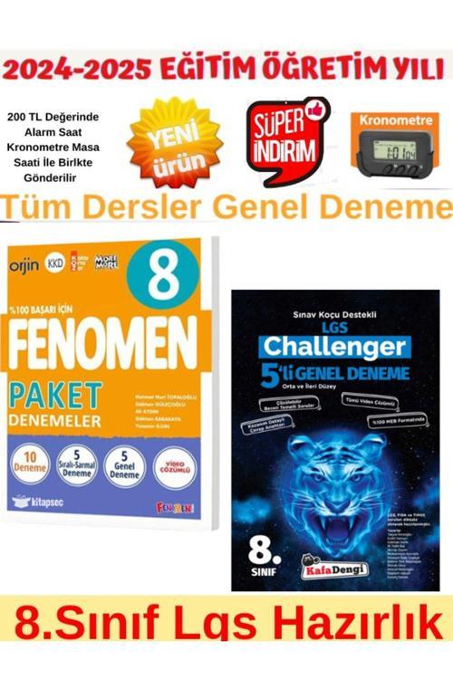 2025 8.Sınıf Lgs 10 Genel Deneme+KafaDengi Challenger Tüm Dersler Genel 5 Deneme+Kronometre