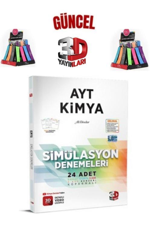 2025 3D Çözüm Yayınları Ayt Kimya 24 Adet Deneme Koparmalı+Cambridge Kalemlik