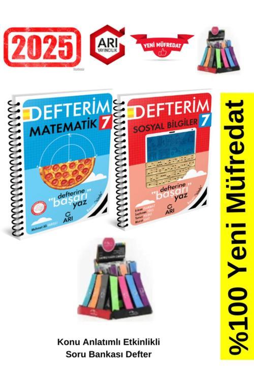 Arı Yayınları 2025 7.Sınıf Matematik-Sosyal Bilgiler Konu Anlatımlı Etkinlik Soru Bankası+Kalemlik