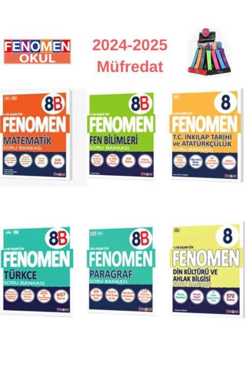 Güncel 8.Sınıf Matematik(B)+Fen(B)+ Türkçe(B)+Paragraf(B)+Inkılap Tarih+Din Kültürü+Kalemlik