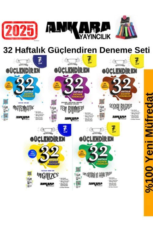 Ankara 7.Sınıf Güçlendiren(M-F-S-İ-D)5 Kitap 32 Hafta Deneme Seti+Kalemlik