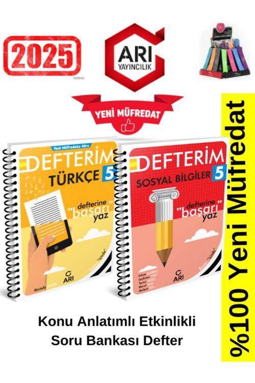 Arı Yayınları 2025 5.Sınıf Türkçe-Sosyal Konu Anlatımlı Etkinlik Defter+Kalemlik