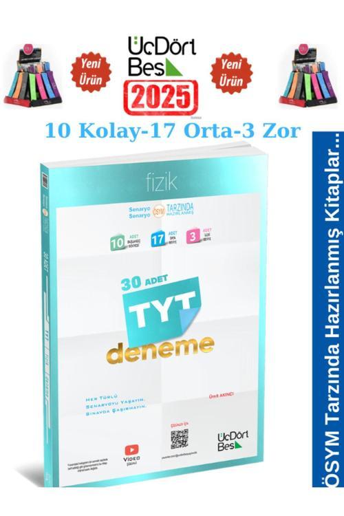 2025 Tyt Fizik 30 Adet(10 Kolay-17 Orta-3 Zor )Video Çözümlü Deneme+Kalemlik