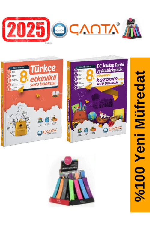 Çanta Yayınları 8.Sınıf Türkçe-İnk.Tarihi Video Çözümlü Etkinlikli Soru Bankası+Kalemlik