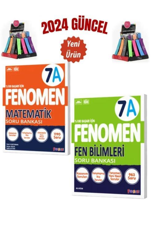 Güncel 7.Sınıf Fen(A)-Matematik(A)Kolay (963-1190 Soru) Soru Bankası Seti+Kalemlik