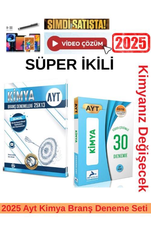 2025 Ayt Kimya 25x13 Branş Deneme +Paraf Ayt Kimya 30 Video Çözümlü Deneme Seti+ Kalem