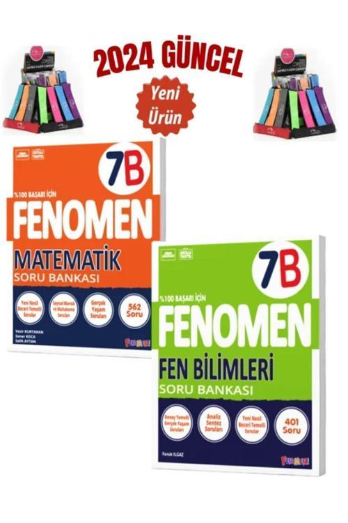 Güncel 7.Sınıf Fen(B)-Matematik(B)Kolay Soru Bankası 401-562 Soru Bankası+Kalemlik