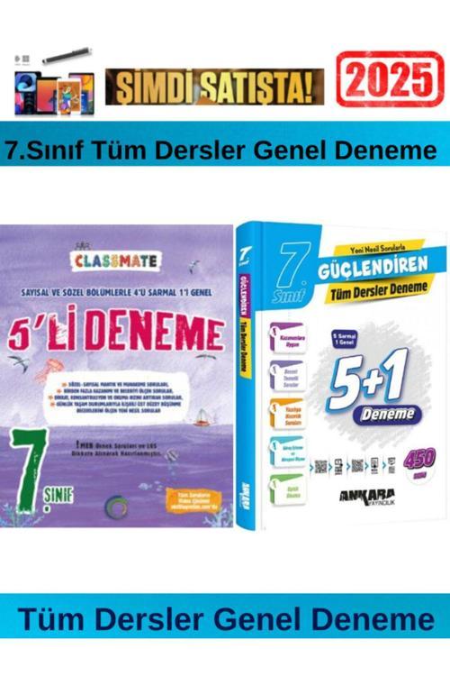 Classmate 7.Sınıf Tüm Dersler 7 li Deneme+Ankara 7.Sınıf Güçlendiren Tüm Dersler 5+1 Genel Deneme