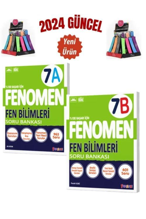 Güncel 7.Sınıf Fen Bilimleri(A-B)Kolay-Zor Soru Bankası Seti (963-401Soru)Seti+Kalemlik