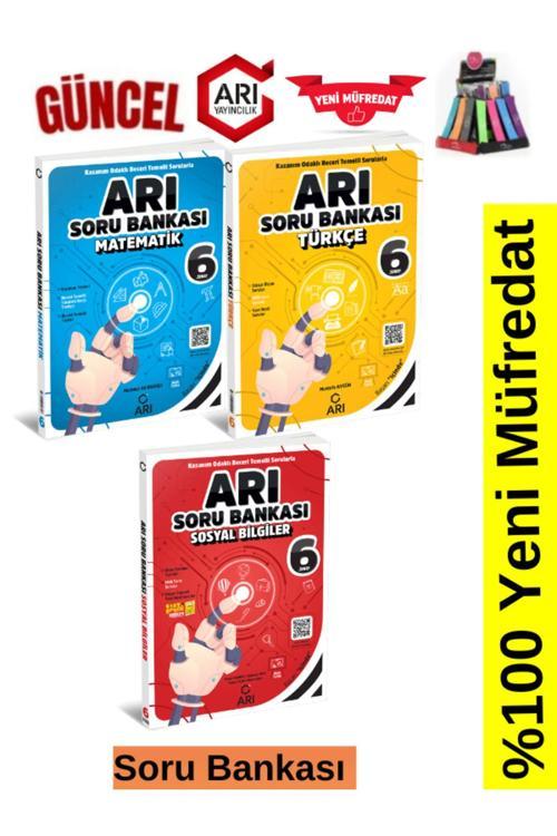 Arı Yayınları Güncel 6.Sınıf Matematik-Türkçe-Sosyal Soru Bankası Seti+Kalemlik