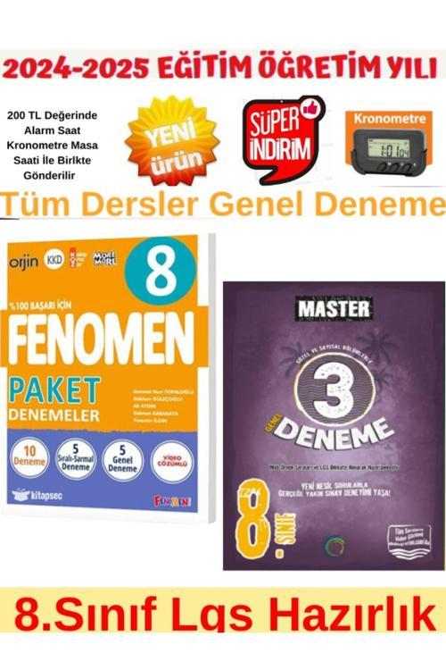 2025 8.Sınıf Lgs 10 Genel Deneme+Okyanus Master 8.Sınıf Lgs Tüm Dersler 3lü Deneme+Kronometre