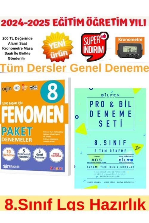 2025 8.Sınıf Lgs Hazırlık 10 Genel Deneme+Bilfen 8.Sınıf Lgs Probil Genel 5 li Deneme+Kronometre