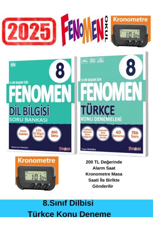 2025 8.Sınıf Lgs Hazırlık Dilbilgisi Soru Bankası+Türkçe 40 Adet Konu Deneme Seti+Kronometre