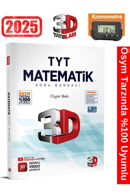 Ens Yayıncılık 3D Yayınları 2025 Tyt Matematik Video Çözümlü Soru Bankası+Kronometre