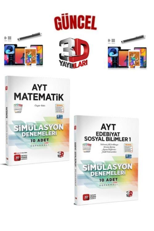 2025 3D Çözüm Ayt Matematik-Ayt Edebiyat Sosyal1 20 Adet Koparmalı Deneme Seti+Kalem