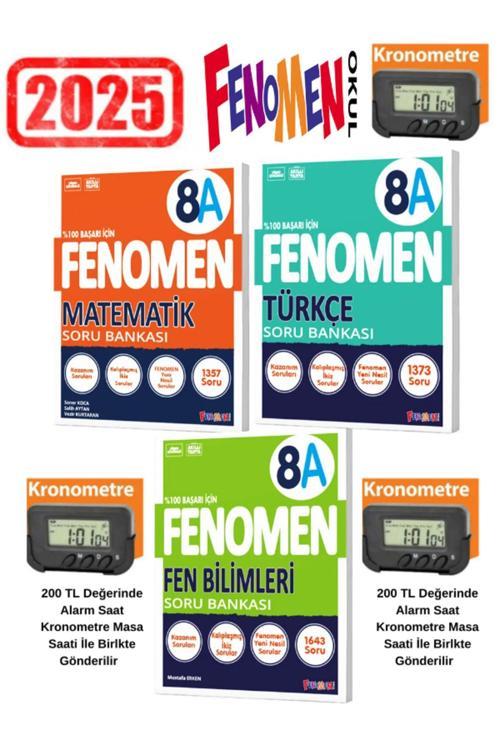 2025 8.Sınıf Lgs Hazırlık Mat(A)-Fen(A)-Türkçe(A)-Kolay-Orta Soru Bankası Seti+Kronometre