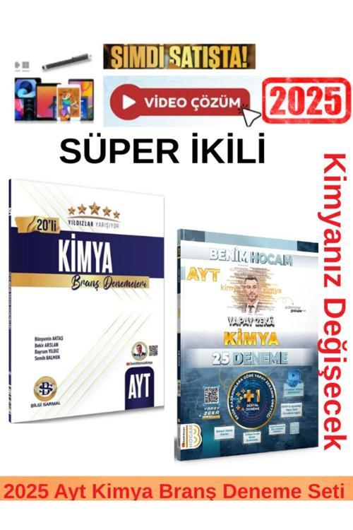 2025 Yıldızlar Ayt Kimya 20 li Branş Deneme +Benim Hocam Ayt Yapay Zeka Kimya 25 Deneme Seti+ Kalem
