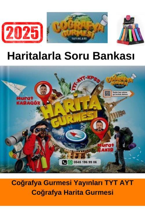 Coğrafya Gurmesi Yayınları TYT AYT Coğrafya Harita Gurmesi+Kalemlik(Yeni Ürün)