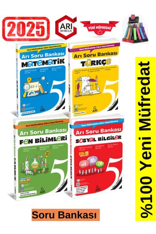 Arı Yayıncılık 2025 5.Sınıf Matematik-Türkçe-Fen-Sosyal Video Çözümlü Soru Bankası Seti+Kalemlik