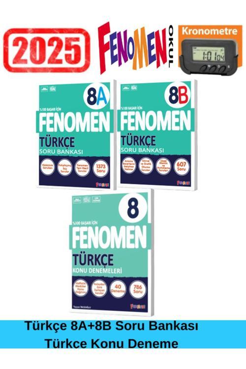 2025 8.Sınıf Lgs Hazırlık Türkçe(A-B) Soru Bankası+Türkçe 40 Adet Konu Deneme Seti+Kronometre