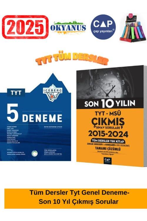 Çap Tyt-Msü Konu Konu Son 10 Yıl Çıkmış Soru+Okyanus Iceberg Tyt Genel 5 Deneme Seti+Kalemlik
