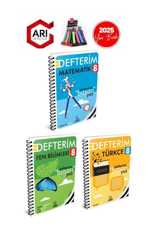 Arı 2025 8.Sınıf Lgs Hazırlık Matematik-Türkçe-Fen Konu Anlatımlı Defter Seti(3 Kitap)+Kalemlik