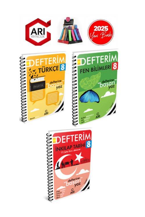 Arı 2025 8.Sınıf Lgs Hazırlık Türkçe-Fen- Ink.Tarihi Konu Anlatımlı Defter Seti(3Kitap)+Kalemlik