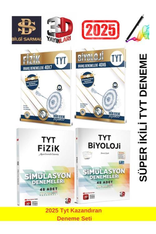 2025 Tyt Fizik40-Biyoloji40 Deneme +3D Tyt Fizik48-Biyoloji48 Deneme Seti+Kalemlik
