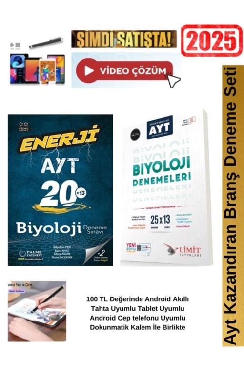 Ayt Biyoloji 20x13 Branş Deneme+Limit Ayt Biyoloji 20x13 lü Branş Deneme Seti+Android Kalem
