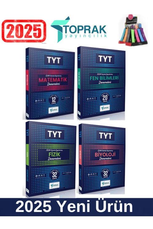 Toprak Yayınları 2025 Tyt Matematik12-Tyt Fen20-Tyt Fizik32-TytBiyoloji32 Deneme Seti+Kalemlik