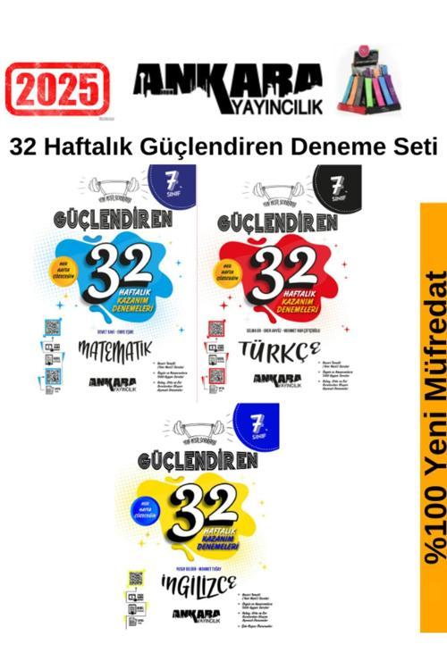 Ankara 7.Sınıf Güçlendiren Matematik-Türkçe-İngilizce 32 Hafta Deneme Seti+Kalemlik