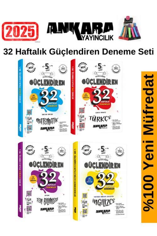 2025 5.Sınıf Güçlendiren Mat-Türkçe-Fen-İngilizce 32 Haftalık Deneme Seti+Kalemlik