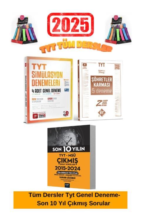 Çap Tyt-Msü Son 10Yıl Çıkmış Soru+3D Sim.Tyt Genel 4 Deneme-Kr Şöhretler Tyt Genel Deneme Seti