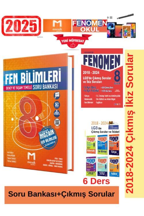 Mozaik Fen Bilimleri Soru Bankası+Lgs 2018-2024 Çıkmış İkiz Soru Seti+Kalem