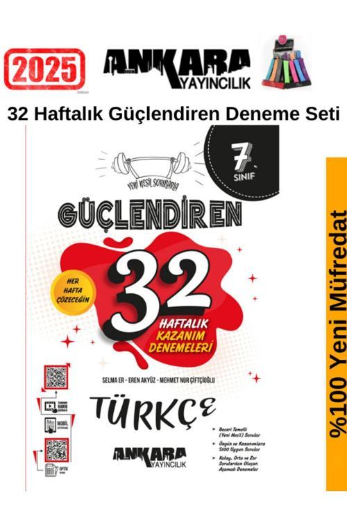 Ankara 7.Sınıf Güçlendiren Türkçe 32 Hafta Video Çözümlü Deneme Seti+Kalemlik