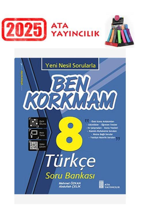Ata Yayıncılık Güncel Ben Korkmam 8.Sınıf Türkçe Soru Bankası+Kalemlik