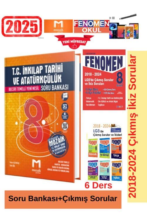 Mozaik İnkilap Tarihi Soru Bankası+Lgs 2018-2024 Çıkmış İkiz Soru Seti+Kalem