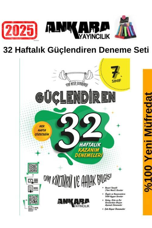 Ankara 7.Sınıf Güçlendiren Din 32 Hafta Video Çözümlü Deneme Seti+Kalemlik