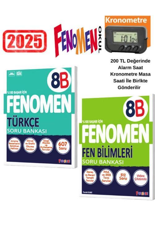 2025 8.Sınıf Lgs Hazırlık Fen Bilimleri 8B-Türkçe 8B Soru Bankası+Kronometre