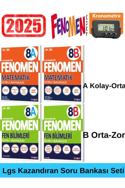 2025 8.Sınıf Lgs Hazırlık Matematik(AB)-Fen(AB)- Soru Bankası Seti+Kronometre