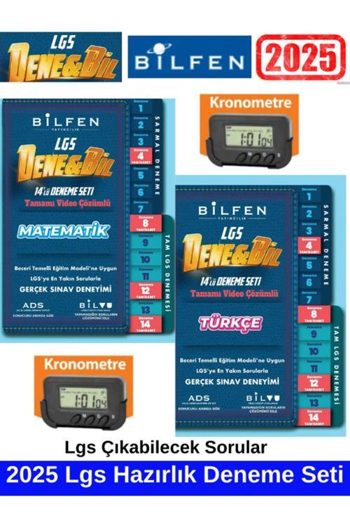 2025 Denebil 8.Sınıf Lgs Hazırlık Matematik14-Türkçe14 Deneme Seti+Kronometre