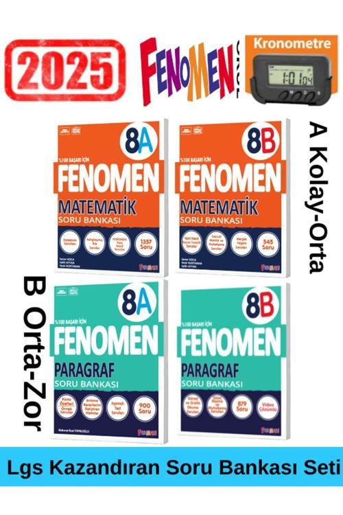 2025 8.Sınıf Lgs Hazırlık Matematik(AB)-Paragraf(AB)- Soru Bankası Seti+Kronometre