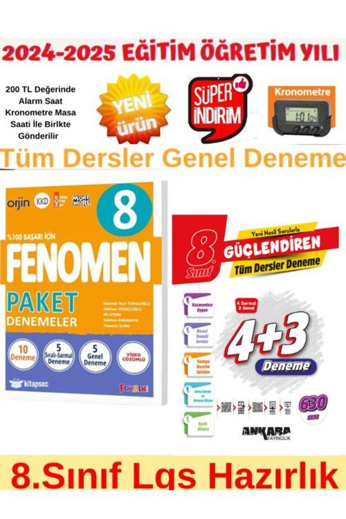 2025 8.Sınıf Lgs Hazırlık 10 Genel Deneme+Ankara 8.Sınıf Lgs Tüm Ders 4+3 Genel Deneme+Kronometre