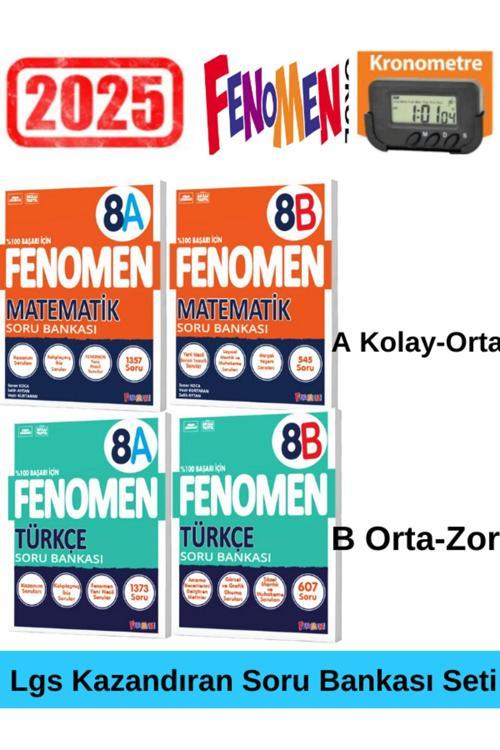 2025 8.Sınıf Lgs Hazırlık Matematik(AB)-Türkçe(AB)- Soru Bankası Seti+Kronometre