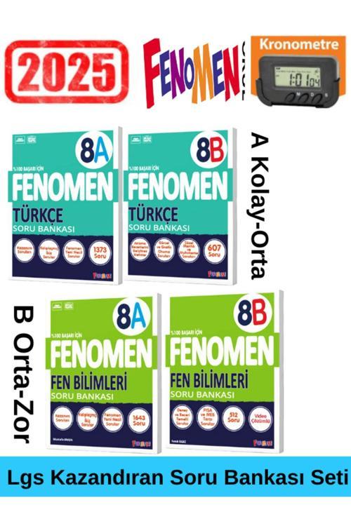2025 8.Sınıf Lgs Hazırlık Türkçe(AB)-Fen(AB)- Soru Bankası Seti+Kronometre