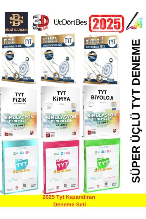 2025 Tyt Fizik-Kimya-Biyoloji+3D Fizik-Kimya-Biyoloji+345 Fizik-Kimya-Biyoloji Deneme Seti+Kalem