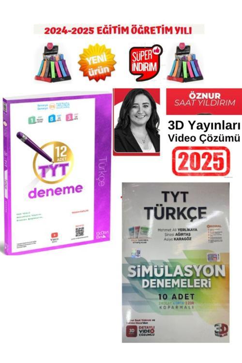 3d Simulasyon 2025 Tyt Türkçe 10 Deneme(Öznur Hoca )+345 2025 Tyt Türkçe 12 Deneme+Kalemlik