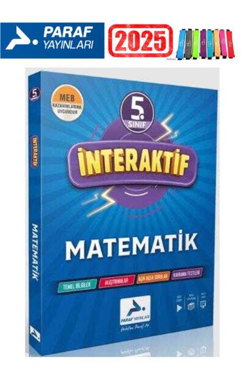 Paraf Yayınları 2025 5.Sınıf İnteraktif Matematik Soru Bankası Seti+Kalemlik